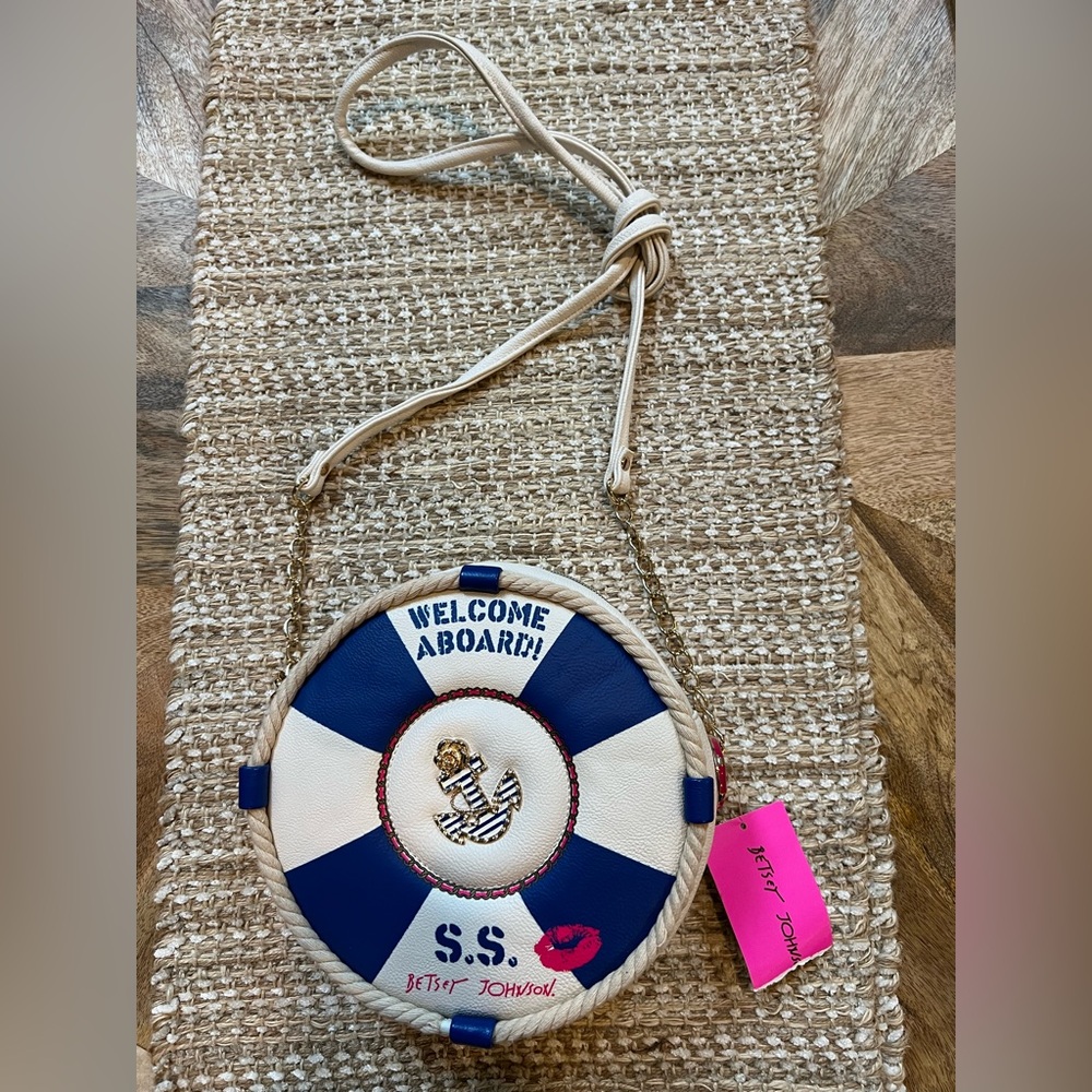 Betsey Johnson Nautical Themed Round Crossbody Bag